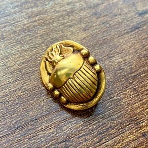 Funky Vintage Brass Scarab Brooch